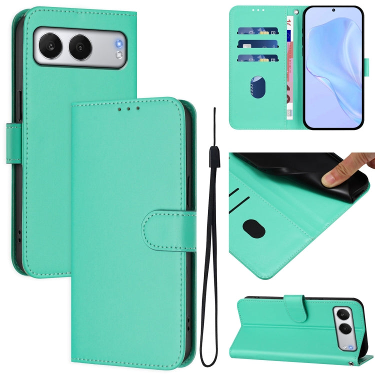 Skin Feel Solid Color Leather Phone Case with Lanyard, For OnePlus Ace 5 Pro / Ace 5 / 13R, For OnePlus Nord 4 5G