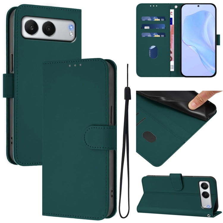 Skin Feel Solid Color Leather Phone Case with Lanyard, For OnePlus Ace 5 Pro / Ace 5 / 13R, For OnePlus Nord 4 5G