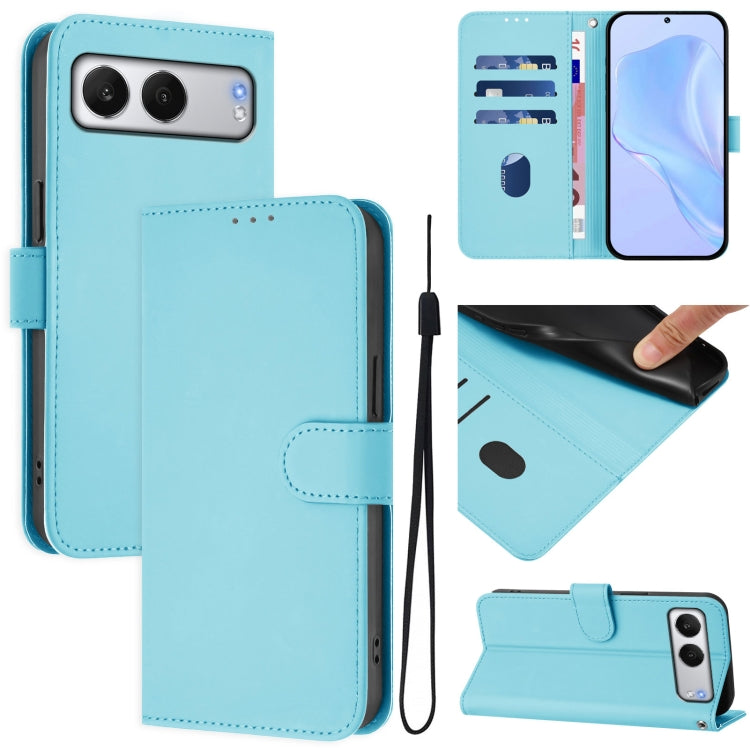 Skin Feel Solid Color Leather Phone Case with Lanyard, For OnePlus Ace 5 Pro / Ace 5 / 13R, For OnePlus Nord 4 5G