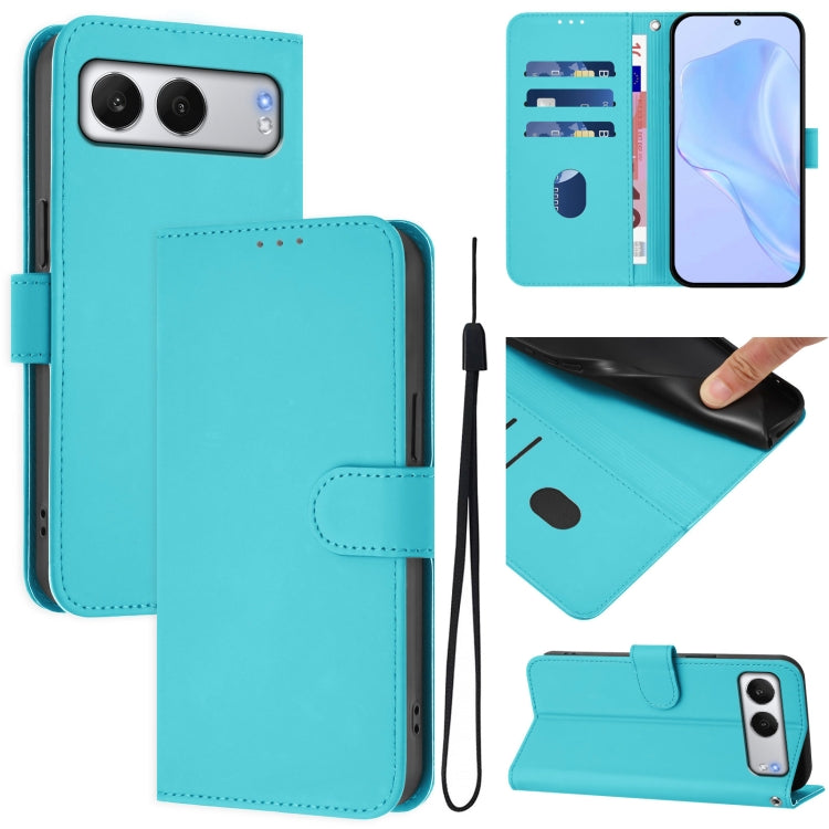 Skin Feel Solid Color Leather Phone Case with Lanyard, For OnePlus Ace 5 Pro / Ace 5 / 13R, For OnePlus Nord 4 5G