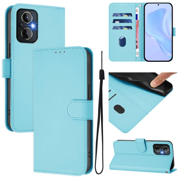 Skin Feel Solid Color Leather Phone Case with Lanyard, For OnePlus Nord N20 5G, For OnePlus 9R / 8T