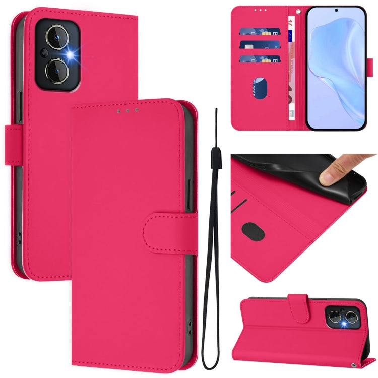 Skin Feel Solid Color Leather Phone Case with Lanyard, For OnePlus Nord N20 5G, For OnePlus 9R / 8T