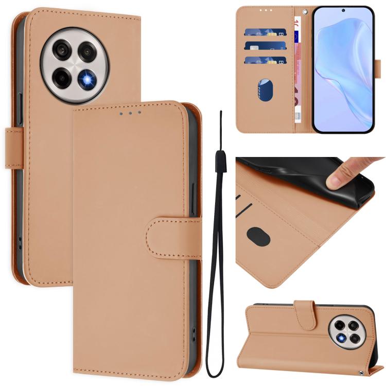 Skin Feel Solid Color Leather Phone Case with Lanyard, For OnePlus Ace 5 Pro / Ace 5 / 13R, For OnePlus Nord 4 5G