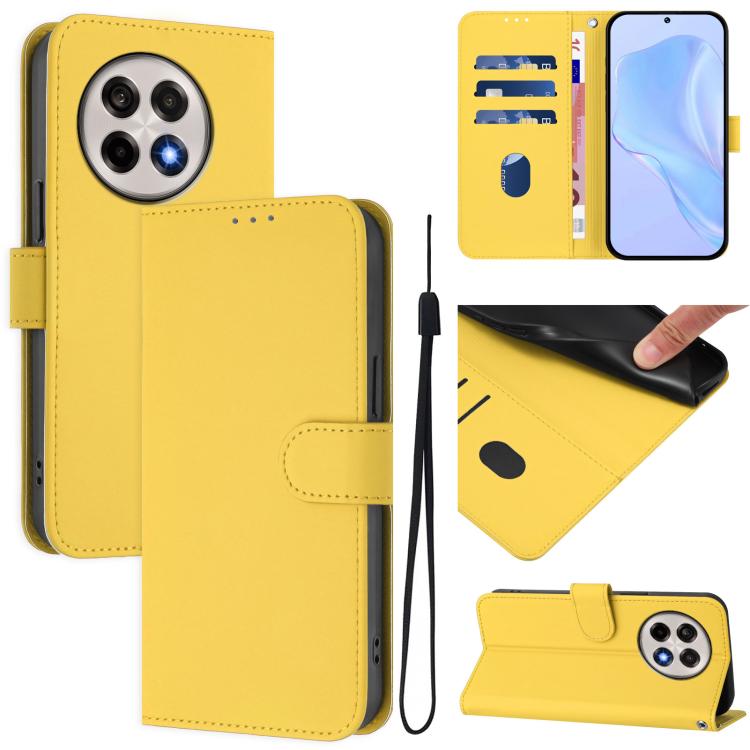 Skin Feel Solid Color Leather Phone Case with Lanyard, For OnePlus Ace 5 Pro / Ace 5 / 13R, For OnePlus Nord 4 5G