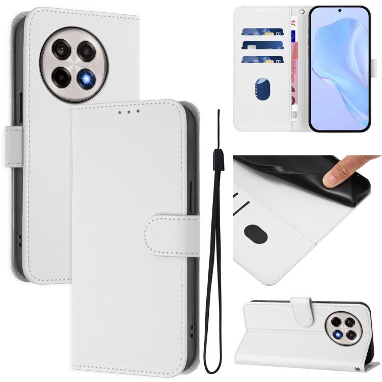 Skin Feel Solid Color Leather Phone Case with Lanyard, For OnePlus Ace 5 Pro / Ace 5 / 13R, For OnePlus Nord 4 5G