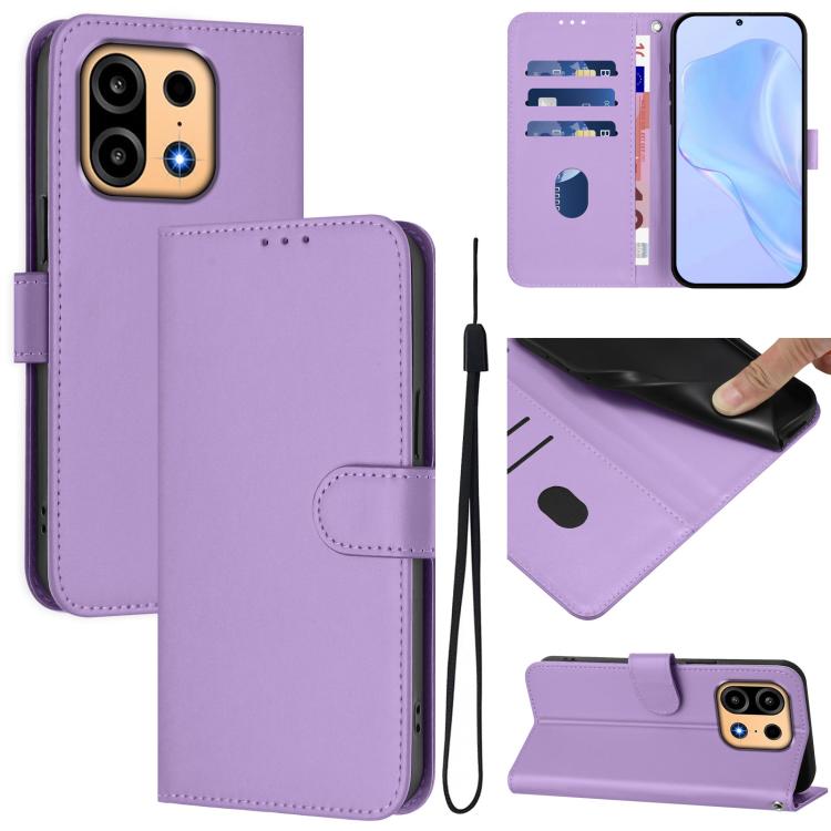 Skin Feel Solid Color Leather Phone Case with Lanyard, For OnePlus Turbo 6X Pro 5G, For OnePlus Turbo 6 / Turbo 6V