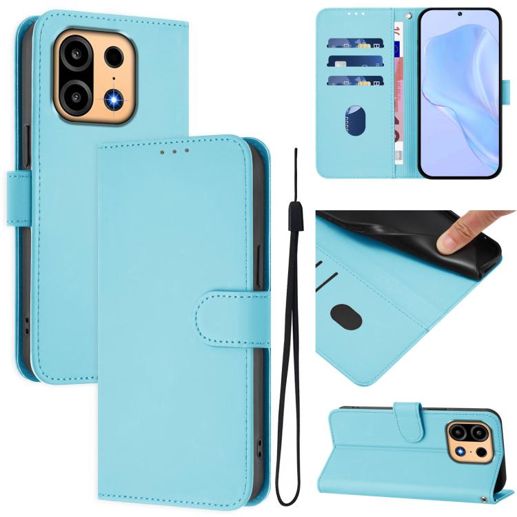 Skin Feel Solid Color Leather Phone Case with Lanyard, For OnePlus Turbo 6X Pro 5G, For OnePlus Turbo 6 / Turbo 6V