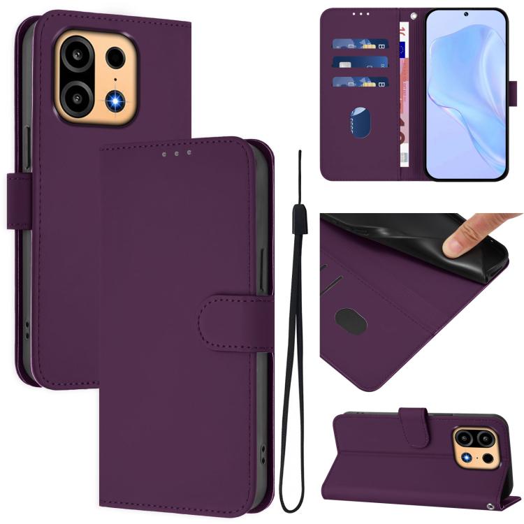 Skin Feel Solid Color Leather Phone Case with Lanyard, For OnePlus Turbo 6X Pro 5G, For OnePlus Turbo 6 / Turbo 6V