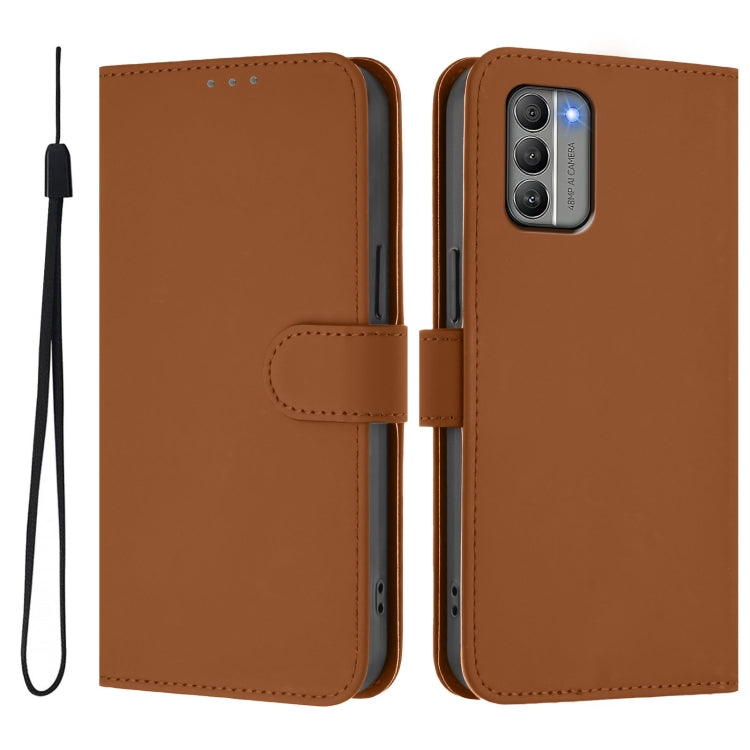 Skin Feel Solid Color Leather Phone Case with Lanyard, For Nokia G400, For Nokia G11 4G / G21 4G