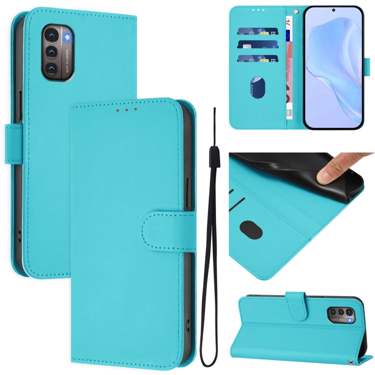 Skin Feel Solid Color Leather Phone Case with Lanyard, For Nokia G400, For Nokia G11 4G / G21 4G