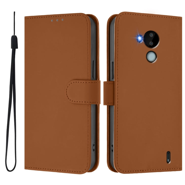 Skin Feel Solid Color Leather Phone Case with Lanyard, For Nokia C30, For Nokia C01 Plus / C1 2nd Edition