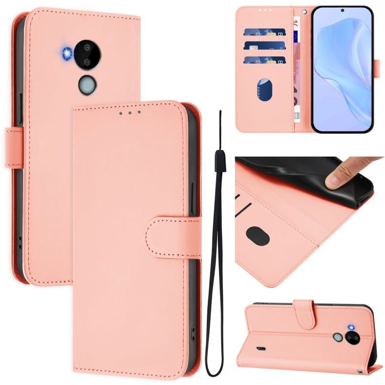 Skin Feel Solid Color Leather Phone Case with Lanyard, For Nokia C30, For Nokia C01 Plus / C1 2nd Edition