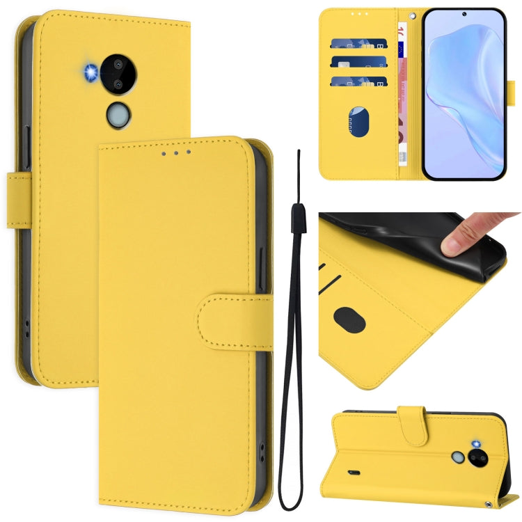 Skin Feel Solid Color Leather Phone Case with Lanyard, For Nokia C30, For Nokia C01 Plus / C1 2nd Edition