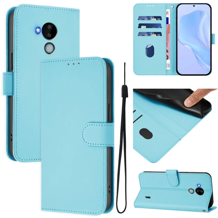 Skin Feel Solid Color Leather Phone Case with Lanyard, For Nokia C30, For Nokia C01 Plus / C1 2nd Edition