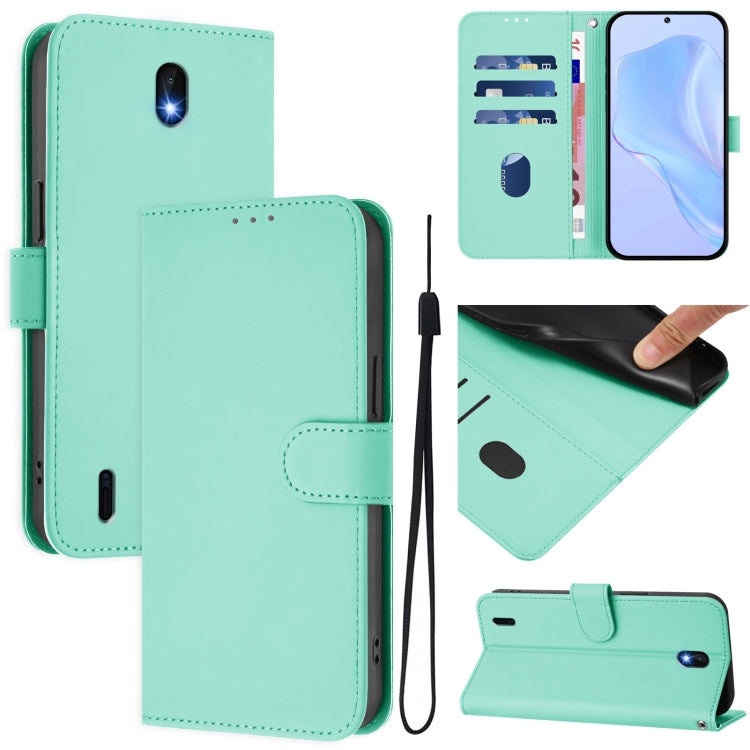 Skin Feel Solid Color Leather Phone Case with Lanyard, For Nokia C30, For Nokia C01 Plus / C1 2nd Edition