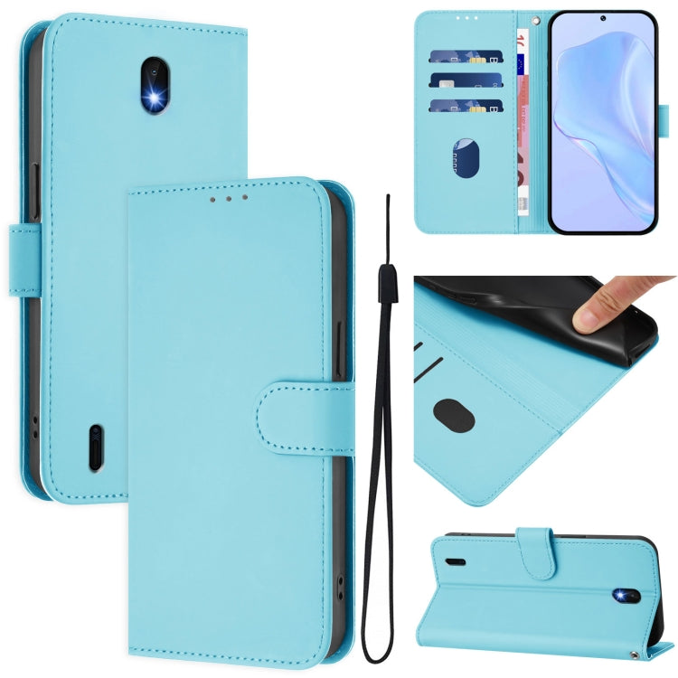 Skin Feel Solid Color Leather Phone Case with Lanyard, For Nokia C30, For Nokia C01 Plus / C1 2nd Edition