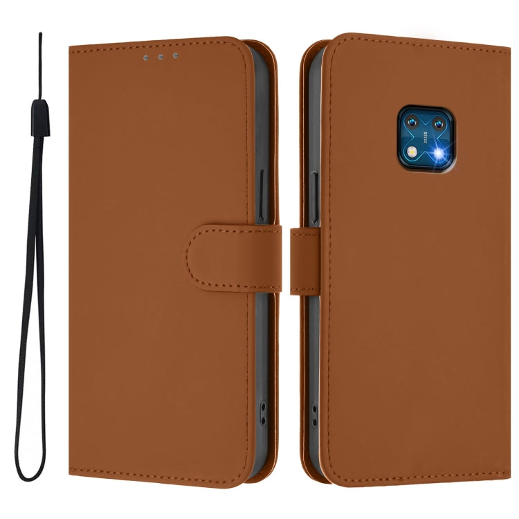 Skin Feel Solid Color Leather Phone Case with Lanyard, For Nokia XR20, For Nokia C10 / C20