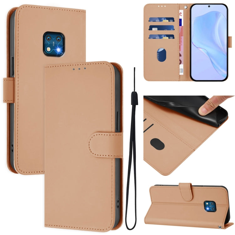 Skin Feel Solid Color Leather Phone Case with Lanyard, For Nokia XR20, For Nokia C10 / C20