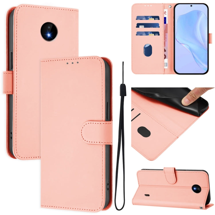 Skin Feel Solid Color Leather Phone Case with Lanyard, For Nokia XR20, For Nokia C10 / C20