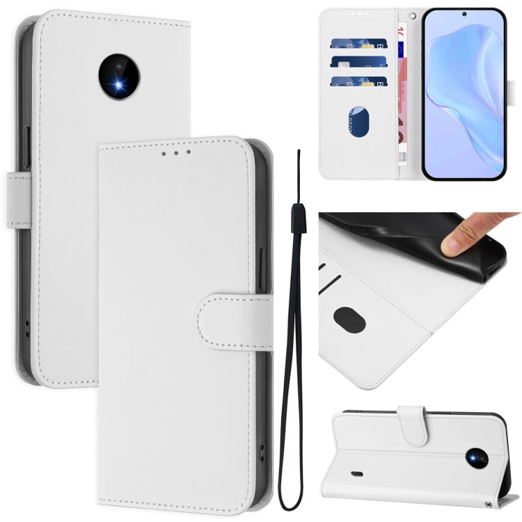 Skin Feel Solid Color Leather Phone Case with Lanyard, For Nokia XR20, For Nokia C10 / C20