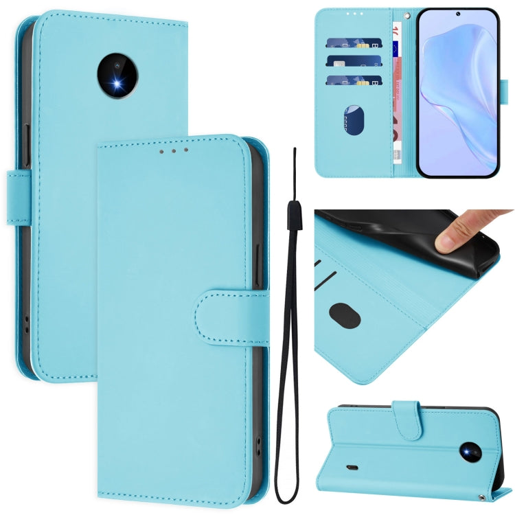 Skin Feel Solid Color Leather Phone Case with Lanyard, For Nokia XR20, For Nokia C10 / C20
