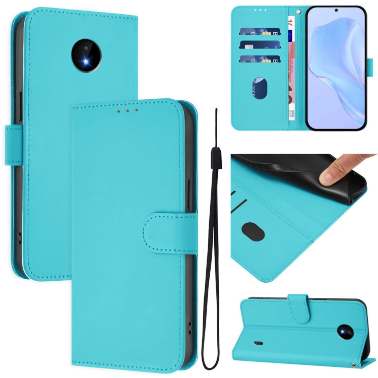 Skin Feel Solid Color Leather Phone Case with Lanyard, For Nokia XR20, For Nokia C10 / C20