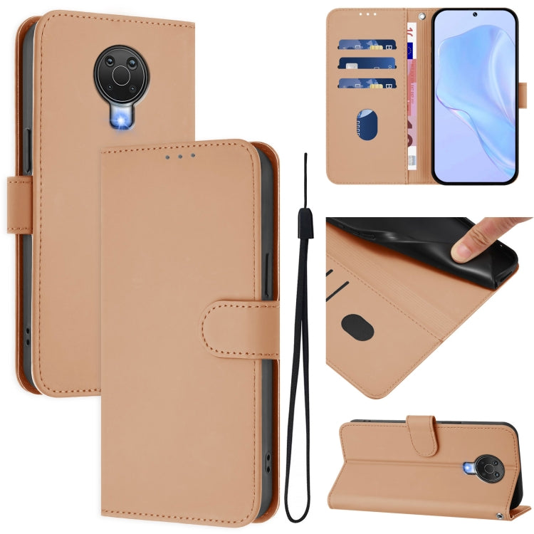 Skin Feel Solid Color Leather Phone Case with Lanyard, For Nokia X20 / X10, For Nokia 6.3 / G20 / G10