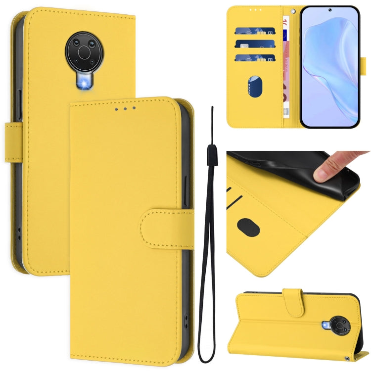 Skin Feel Solid Color Leather Phone Case with Lanyard, For Nokia X20 / X10, For Nokia 6.3 / G20 / G10