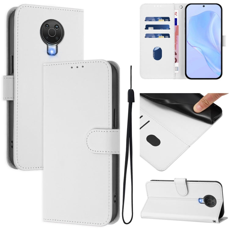 Skin Feel Solid Color Leather Phone Case with Lanyard, For Nokia X20 / X10, For Nokia 6.3 / G20 / G10