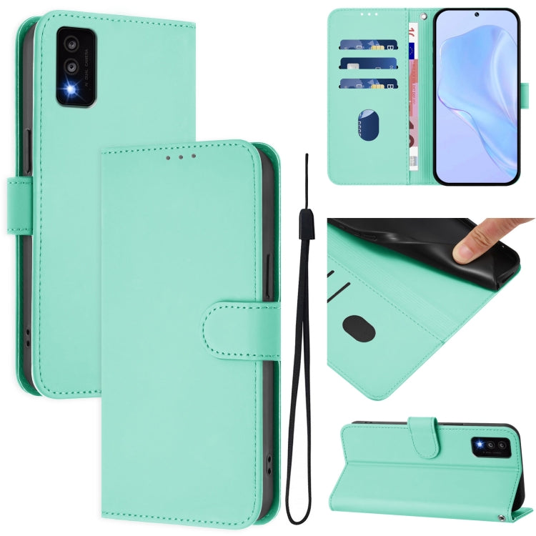 Skin Feel Solid Color Leather Phone Case with Lanyard, For TCL 30T, For TCL 30Z T602DL