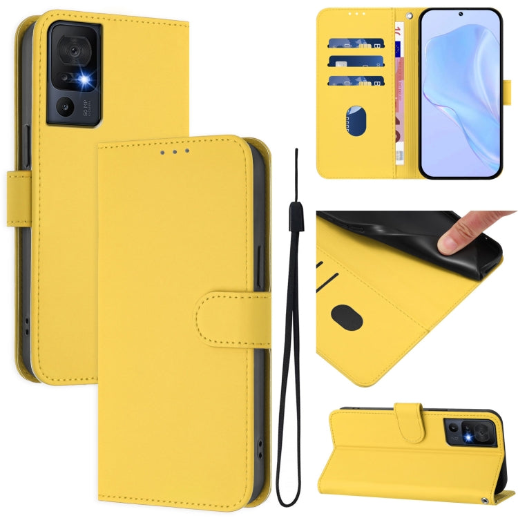 Skin Feel Solid Color Leather Phone Case with Lanyard, For TCL 40 XL / 40 T T608DL, For TCL 40 SE