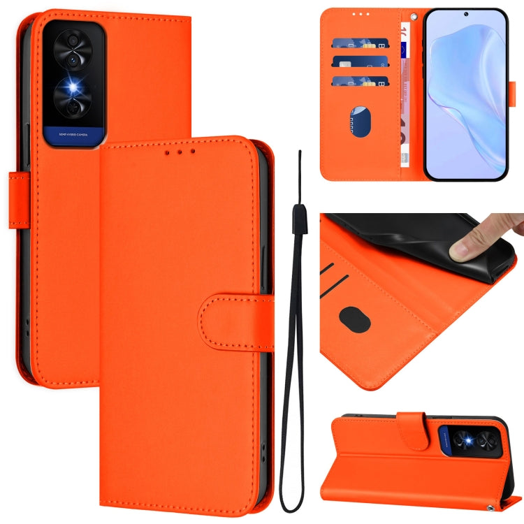 Skin Feel Solid Color Leather Phone Case with Lanyard, For TCL 605 / 60 SE, For TCL 50 5G / 50 XE NxtPaper 5G