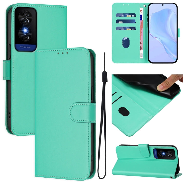 Skin Feel Solid Color Leather Phone Case with Lanyard, For TCL 605 / 60 SE, For TCL 50 5G / 50 XE NxtPaper 5G