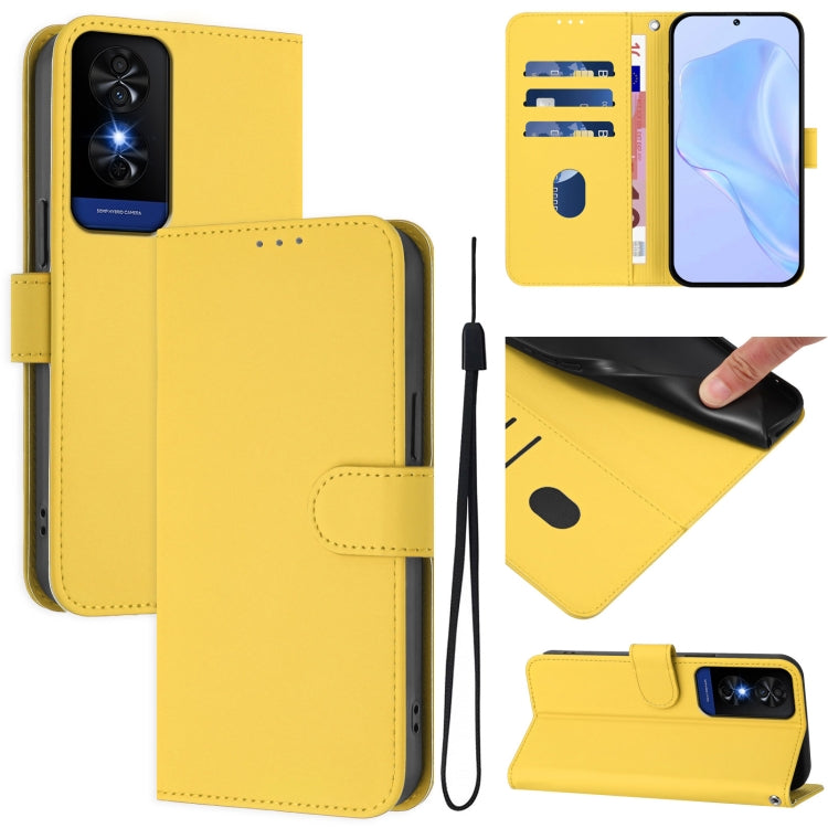 Skin Feel Solid Color Leather Phone Case with Lanyard, For TCL 605 / 60 SE, For TCL 50 5G / 50 XE NxtPaper 5G