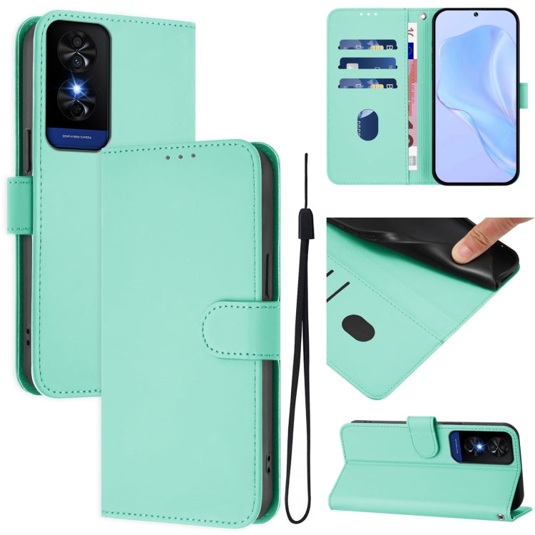 Skin Feel Solid Color Leather Phone Case with Lanyard, For TCL 605 / 60 SE, For TCL 50 5G / 50 XE NxtPaper 5G