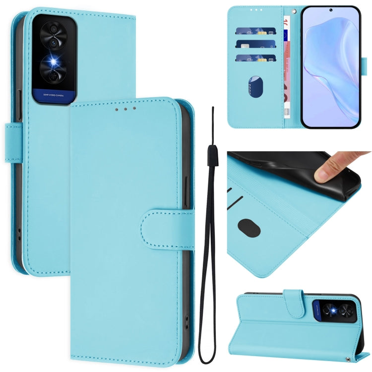 Skin Feel Solid Color Leather Phone Case with Lanyard, For TCL 605 / 60 SE, For TCL 50 5G / 50 XE NxtPaper 5G