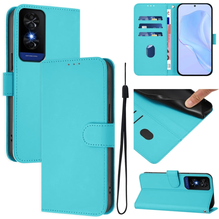 Skin Feel Solid Color Leather Phone Case with Lanyard, For TCL 605 / 60 SE, For TCL 50 5G / 50 XE NxtPaper 5G