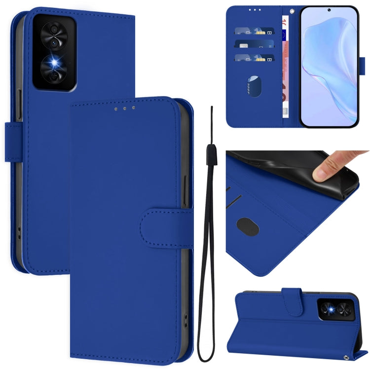 Skin Feel Solid Color Leather Phone Case with Lanyard, For TCL 50 XE, For TCL 50 SE