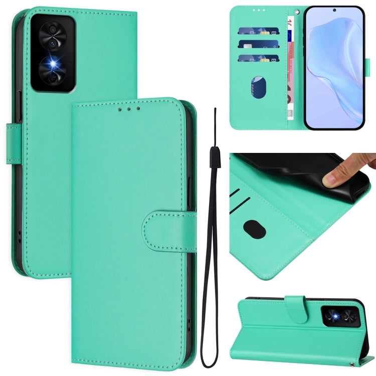 Skin Feel Solid Color Leather Phone Case with Lanyard, For TCL 50 XE, For TCL 50 SE
