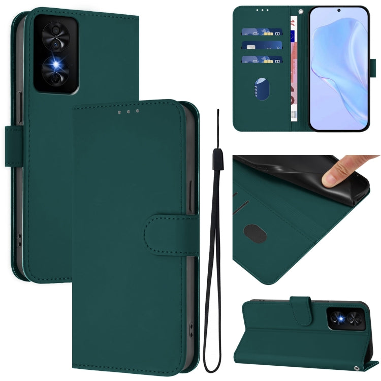Skin Feel Solid Color Leather Phone Case with Lanyard, For TCL 50 XE, For TCL 50 SE
