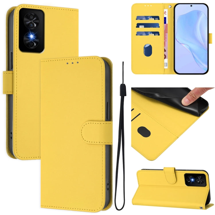 Skin Feel Solid Color Leather Phone Case with Lanyard, For TCL 50 XE, For TCL 50 SE