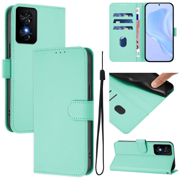 Skin Feel Solid Color Leather Phone Case with Lanyard, For TCL 50 XE, For TCL 50 SE