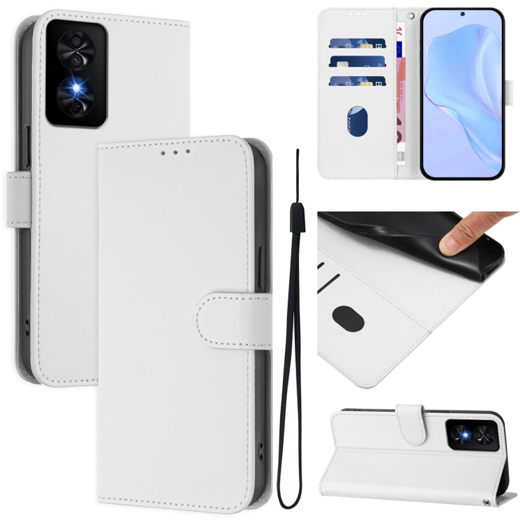 Skin Feel Solid Color Leather Phone Case with Lanyard, For TCL 50 XE, For TCL 50 SE