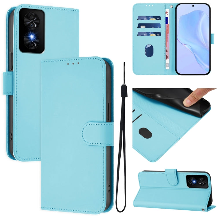 Skin Feel Solid Color Leather Phone Case with Lanyard, For TCL 50 XE, For TCL 50 SE