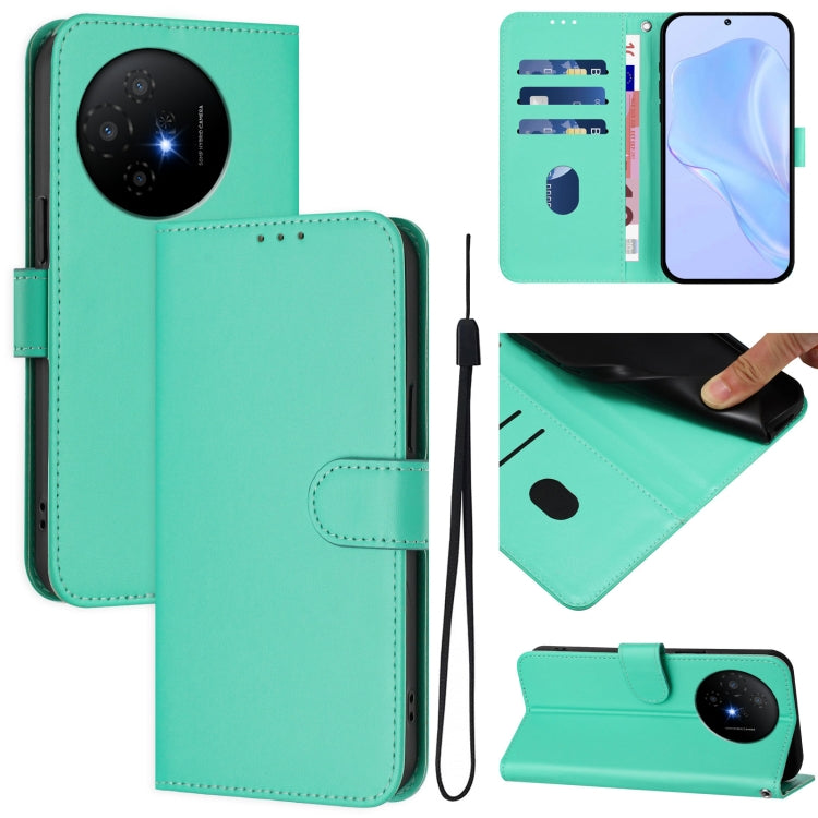 Skin Feel Solid Color Leather Phone Case with Lanyard, For TCL 201, For TCL 50 XL
