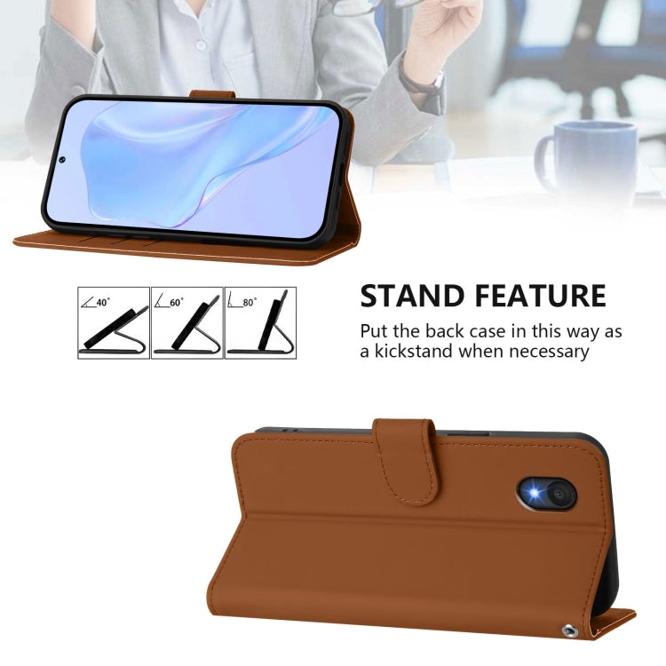 Skin Feel Solid Color Leather Phone Case with Lanyard, For TCL 201, For TCL 50 XL