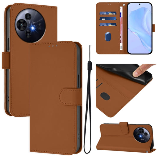 Skin Feel Solid Color Leather Phone Case with Lanyard, For TCL 50 Pro NxtPaper, For TCL 50 LE