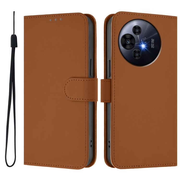 Skin Feel Solid Color Leather Phone Case with Lanyard, For TCL 50 Pro NxtPaper, For TCL 50 LE