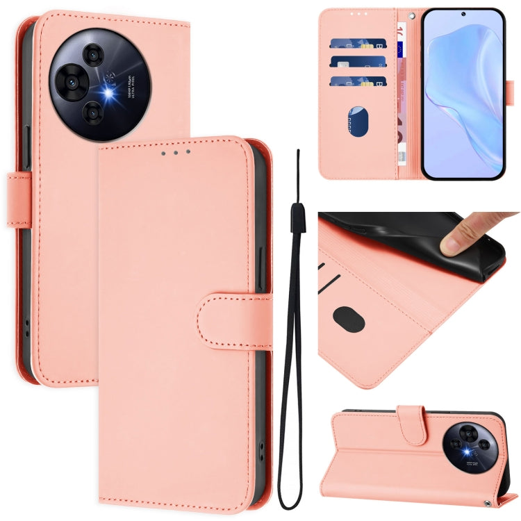 Skin Feel Solid Color Leather Phone Case with Lanyard, For TCL 50 Pro NxtPaper, For TCL 50 LE