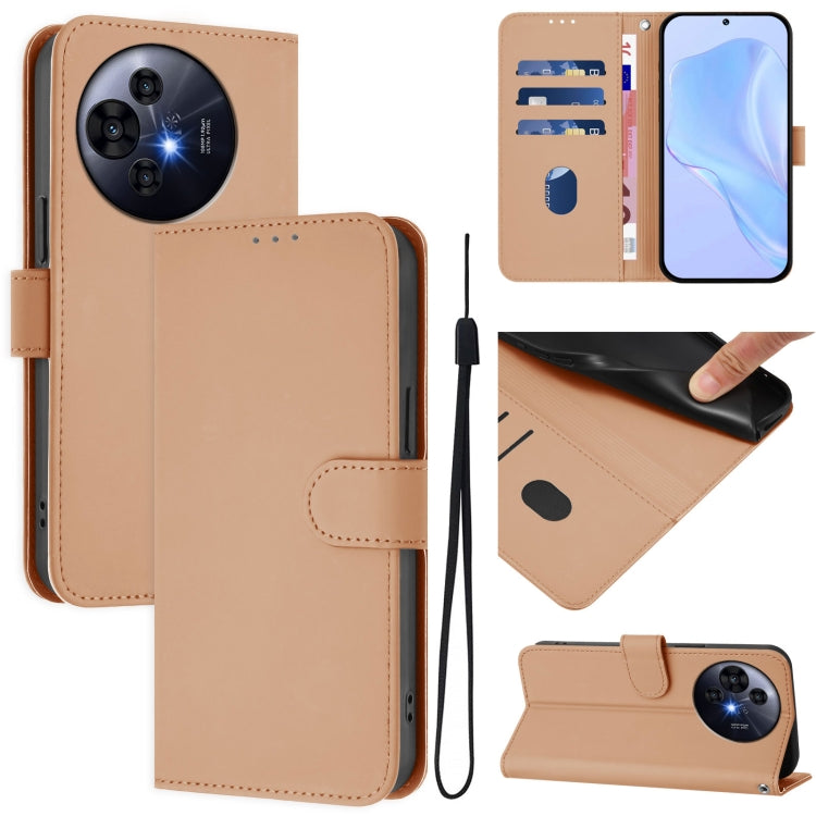 Skin Feel Solid Color Leather Phone Case with Lanyard, For TCL 50 Pro NxtPaper, For TCL 50 LE